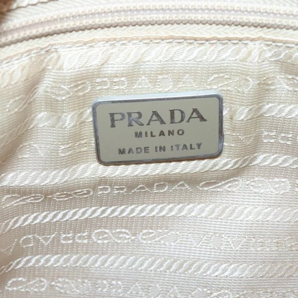PRADA Chain Shoulder Bag Nylon Ivory Silver Auth 137031 - Picture 11 of 16